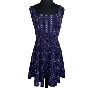 IXIA Dress Navy Polka Dot Large Blue Red Patriotic